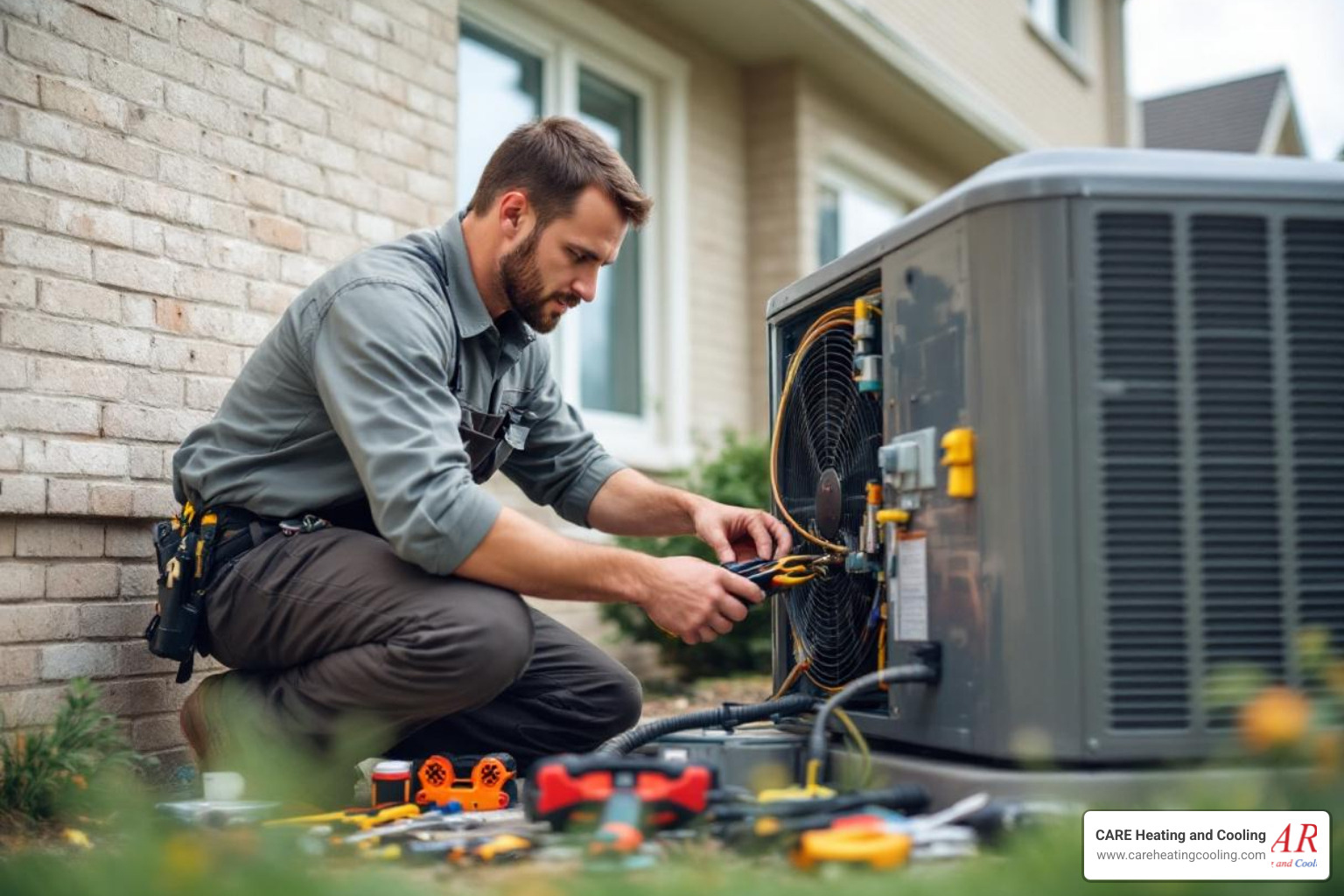 Infographic showing the emergency heat pump installation timeline: Step 1 - Make the call (provide system details, describe problem); Step 2 - Technician arrives for diagnosis (1-2 hour response time, safety inspection, sizing assessment); Step 3 - Installation begins (remove old unit, install new system, connect electrical and refrigerant lines); Step 4 - Testing and walkthrough (verify performance, program thermostat, homeowner education). Total timeline: Most installations complete in one day - emergency heat pump installation in dublin, oh Infographic showing the emergency heat pump installation timeline: Step 1 - Make the call (provide system details, describe problem); Step 2 - Technician arrives for diagnosis (1-2 hour response time, safety inspection, sizing assessment); Step 3 - Installation begins (remove old unit, install new system, connect electrical and refrigerant lines); Step 4 - Testing and walkthrough (verify performance, program thermostat, homeowner education). Total timeline: Most installations complete in one day - emergency heat pump installation in dublin, oh