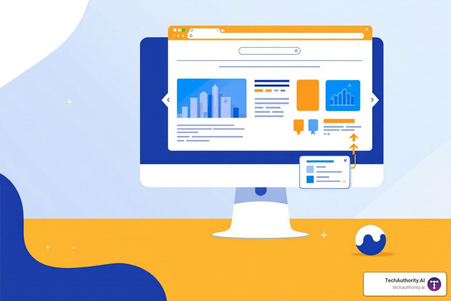 Illustration of Alli AI's interface overlaying a website, showing how it identifies and suggests SEO changes directly on the page, then deploys them without needing to access the CMS backend - alliai