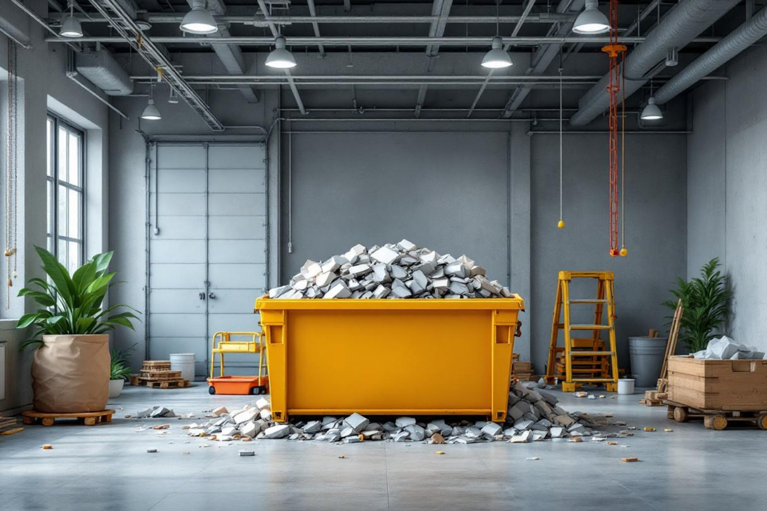 clean and organized construction site with debris chute - construction debris chute