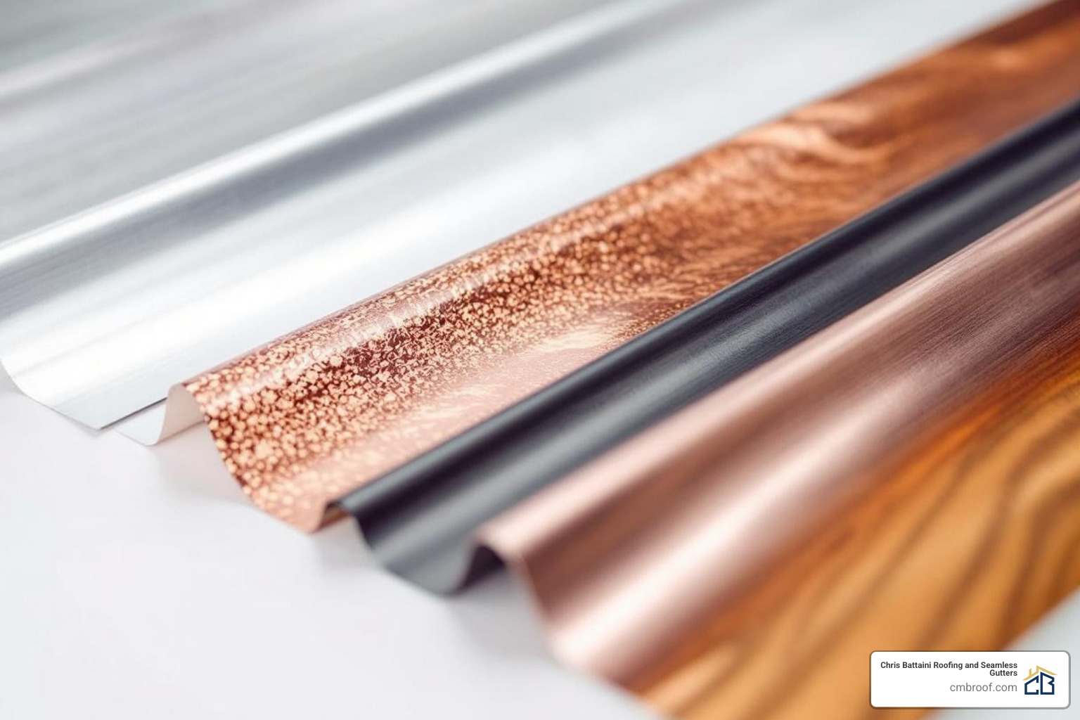 Different gutter materials like aluminum and copper - Gutter Installation Western MA