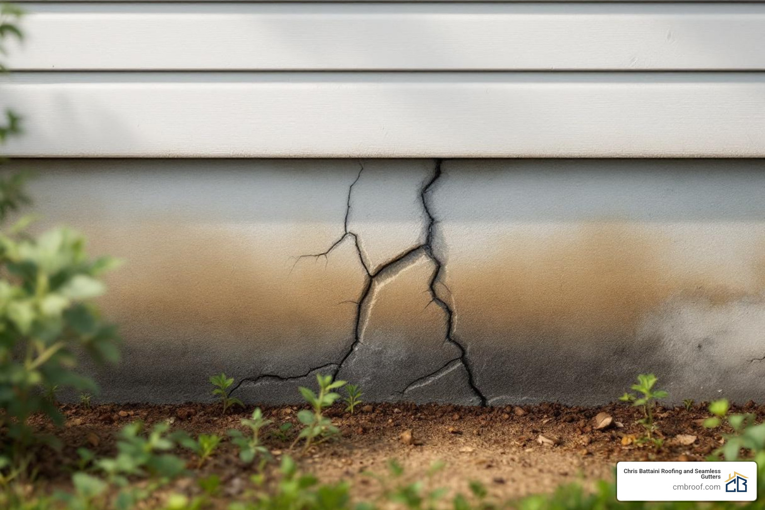 Water damage on a home's foundation or siding due to faulty gutters - Gutter Installation Western MA