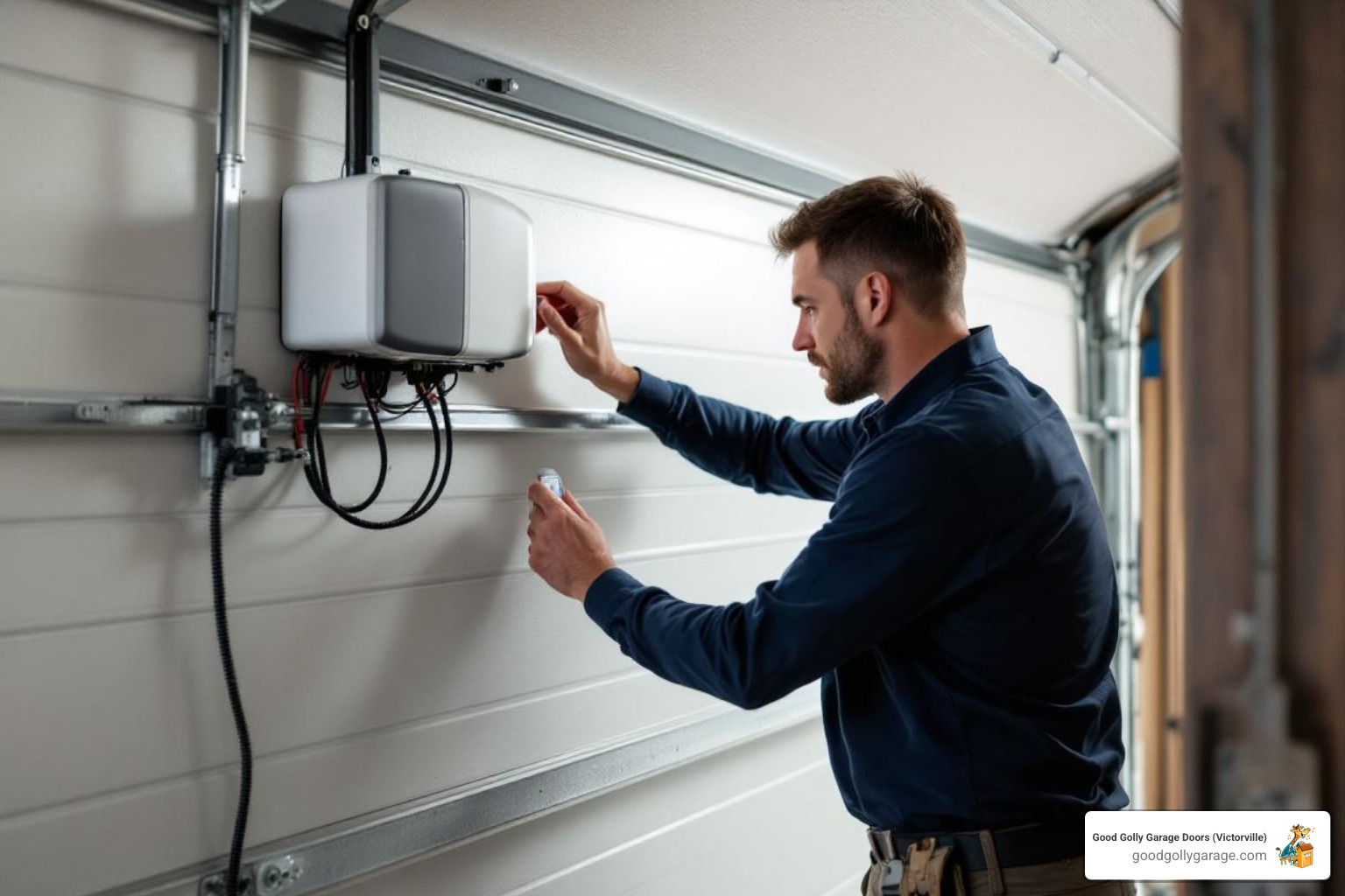 Infographic showing the diagnostic flowchart for garage door troubleshooting: starting with simple checks like power and remote batteries, moving to safety sensors and manual locks, then mechanical issues like broken springs, snapped cables, and track problems, with decision points indicating when to call a professional - Why Is My Garage Door Won't Open In Spring Valley Lake CA