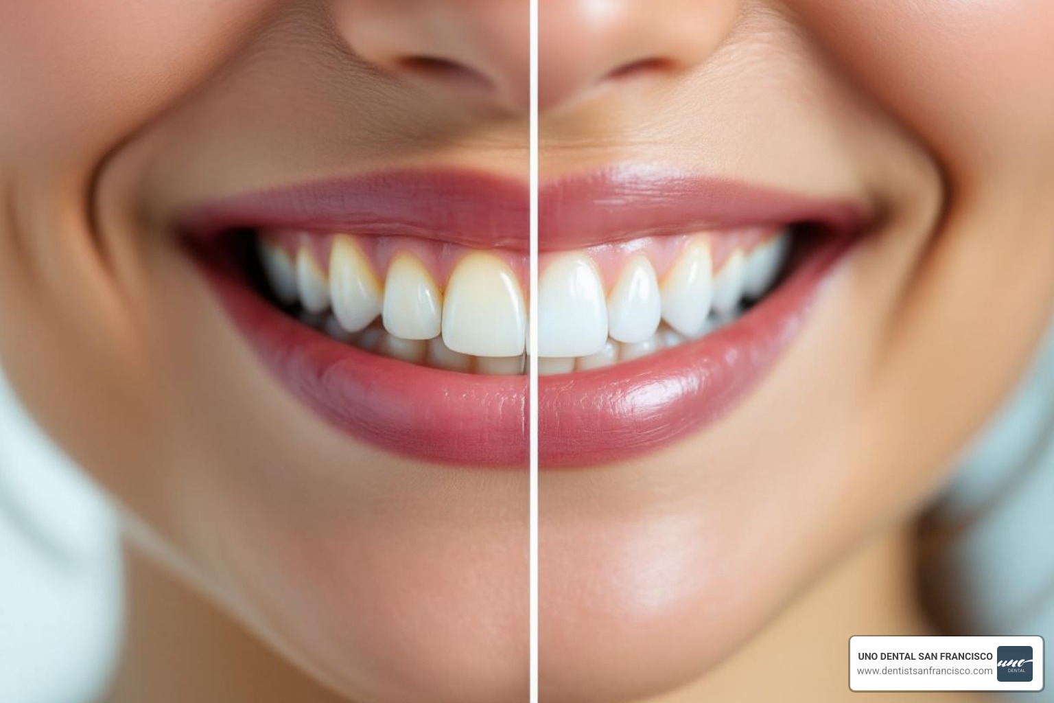 Before and after professional teeth whitening results for a UNO DENTAL patient - Best professional whitening Before and after professional teeth whitening results for a UNO DENTAL patient - Best professional whitening