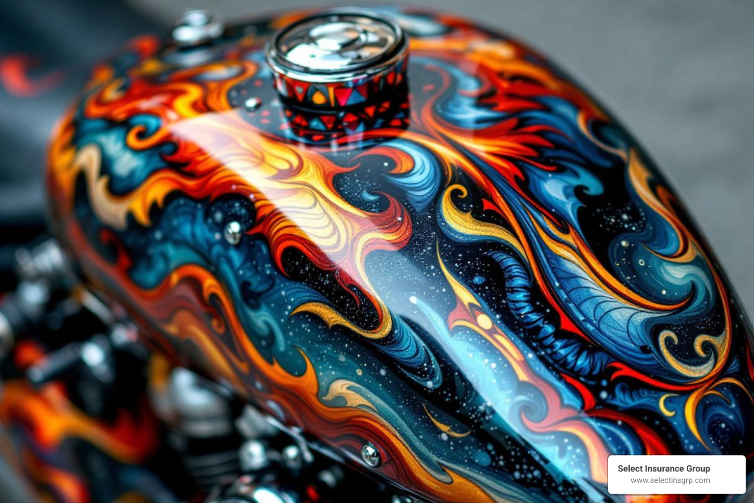 custom paint job on a motorcycle tank - custom motorcycle insurance custom paint job on a motorcycle tank - custom motorcycle insurance