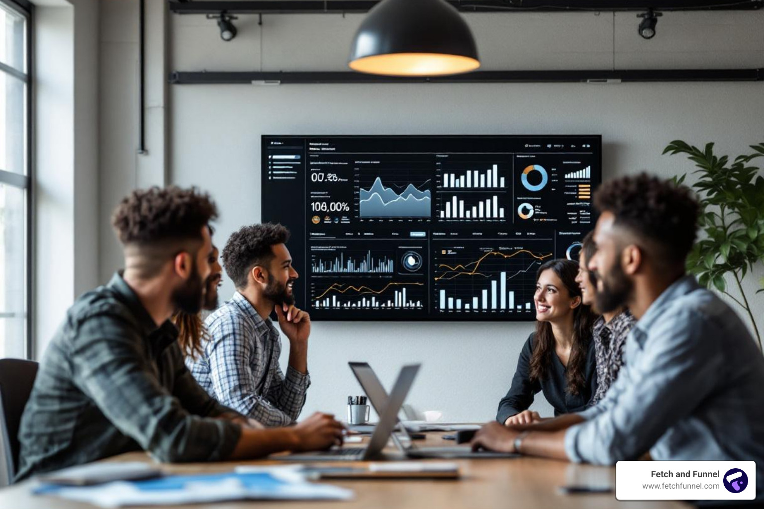 startup team with data dashboard - ai marketing startup startup team with data dashboard - ai marketing startup