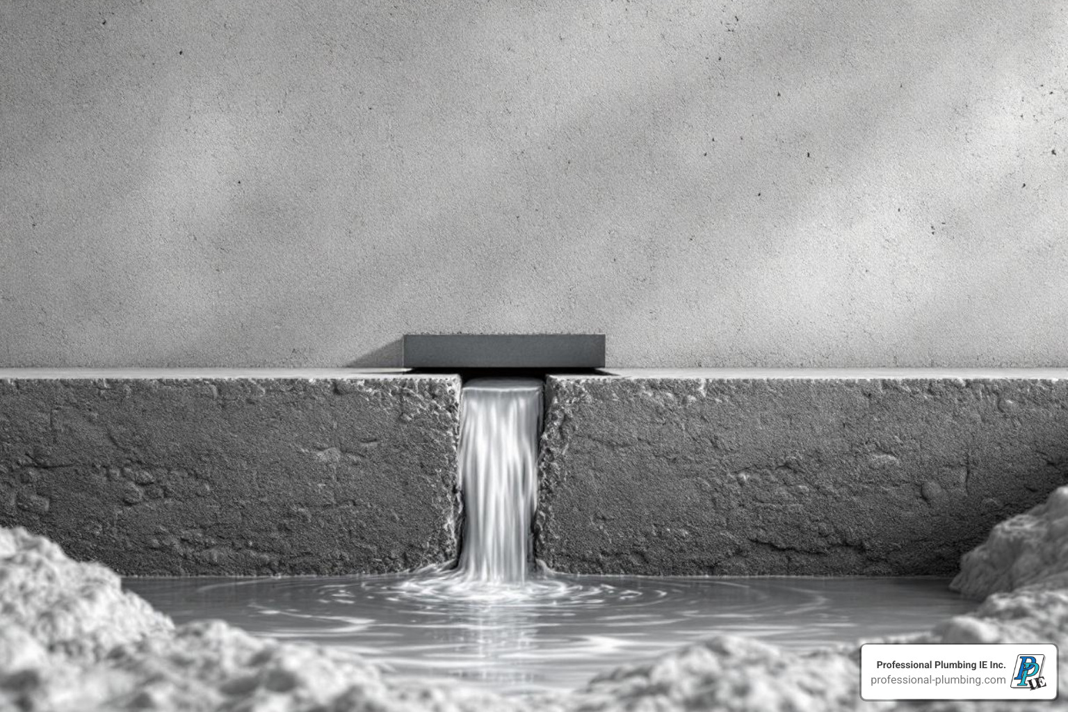 A foundation wall with efflorescence and a small water trickle, highlighting the source. - home foundation leak repair A foundation wall with efflorescence and a small water trickle, highlighting the source. - home foundation leak repair