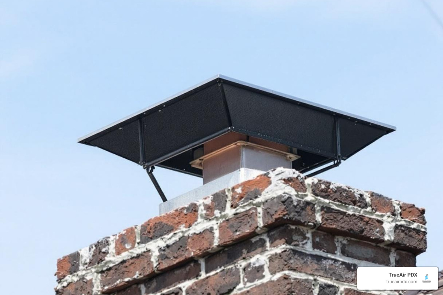 newly installed chimney cap - chimney cleaning Portland