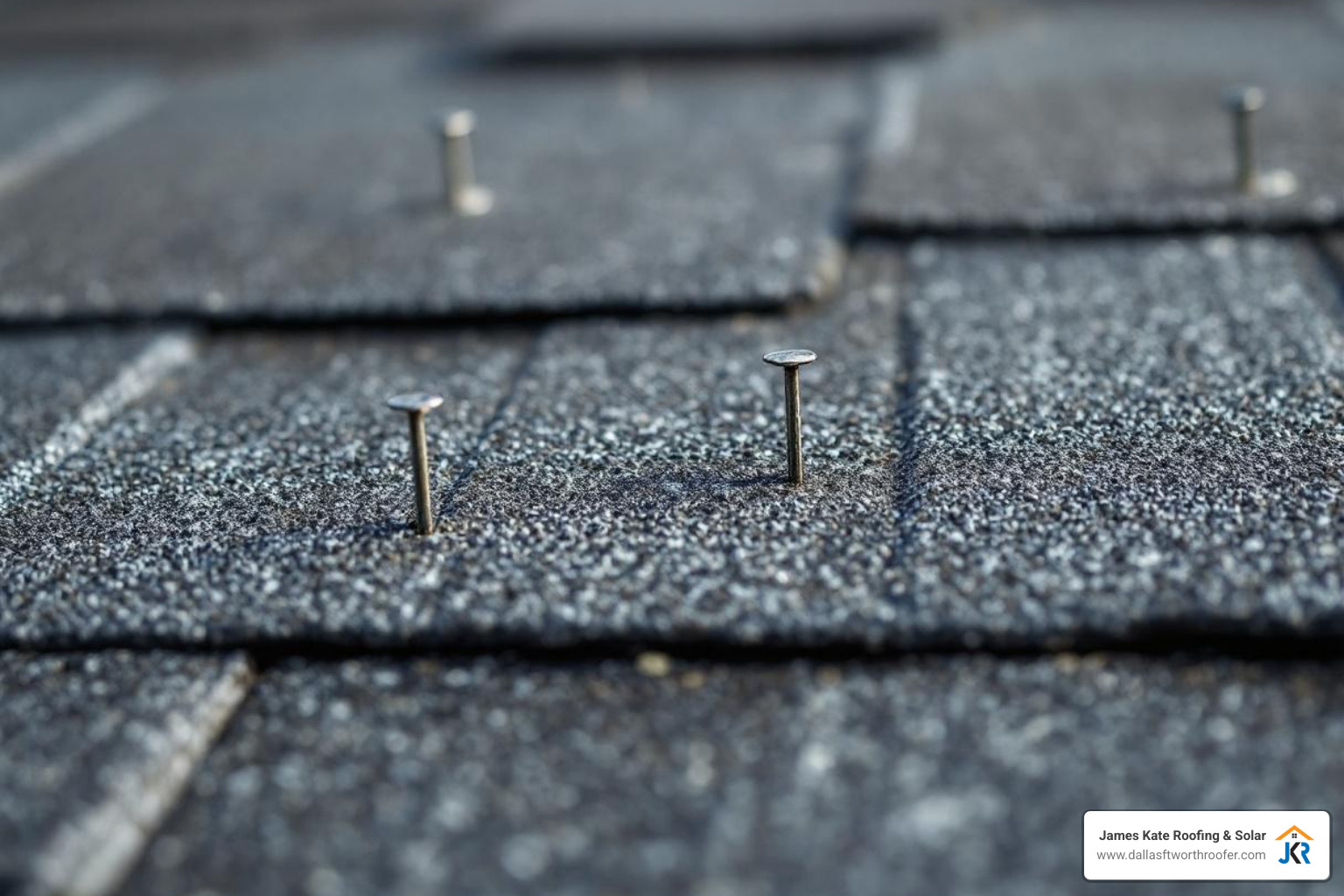 correct 4-nail pattern on an architectural shingle's nailing strip - Roofing shingles installation correct 4-nail pattern on an architectural shingle's nailing strip - Roofing shingles installation