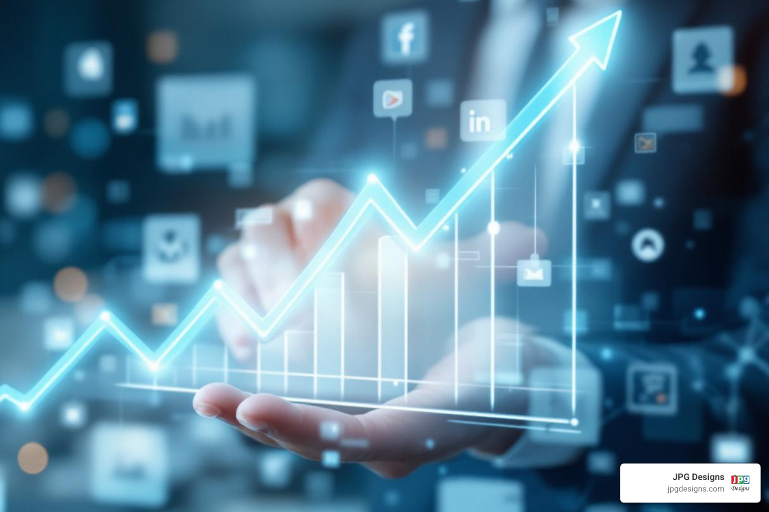 graph showing business growth attributed to social media - Social Media Marketing Services