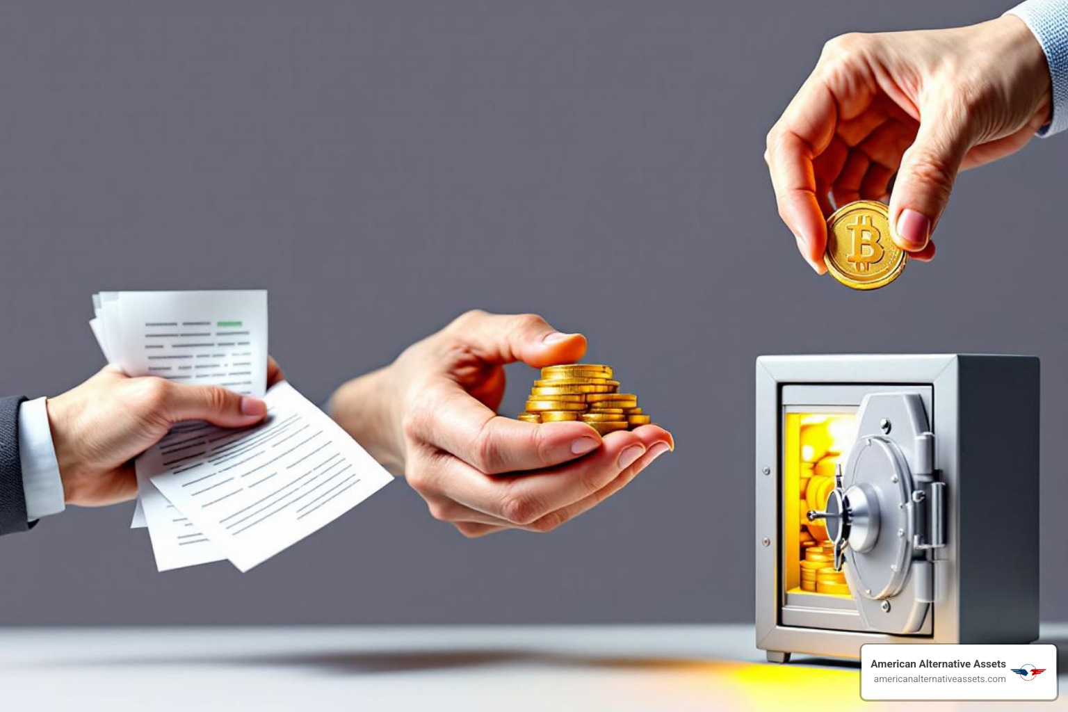 Image illustrating the 5 steps of the rollover process: Choose a Reputable Gold IRA Company, Open Your Self-Directed IRA, Fund Your Account with a 401(k) Rollover, Select and Purchase Your Precious Metals, Store Your Metals in an Approved Depository - 401k gold ira rollover