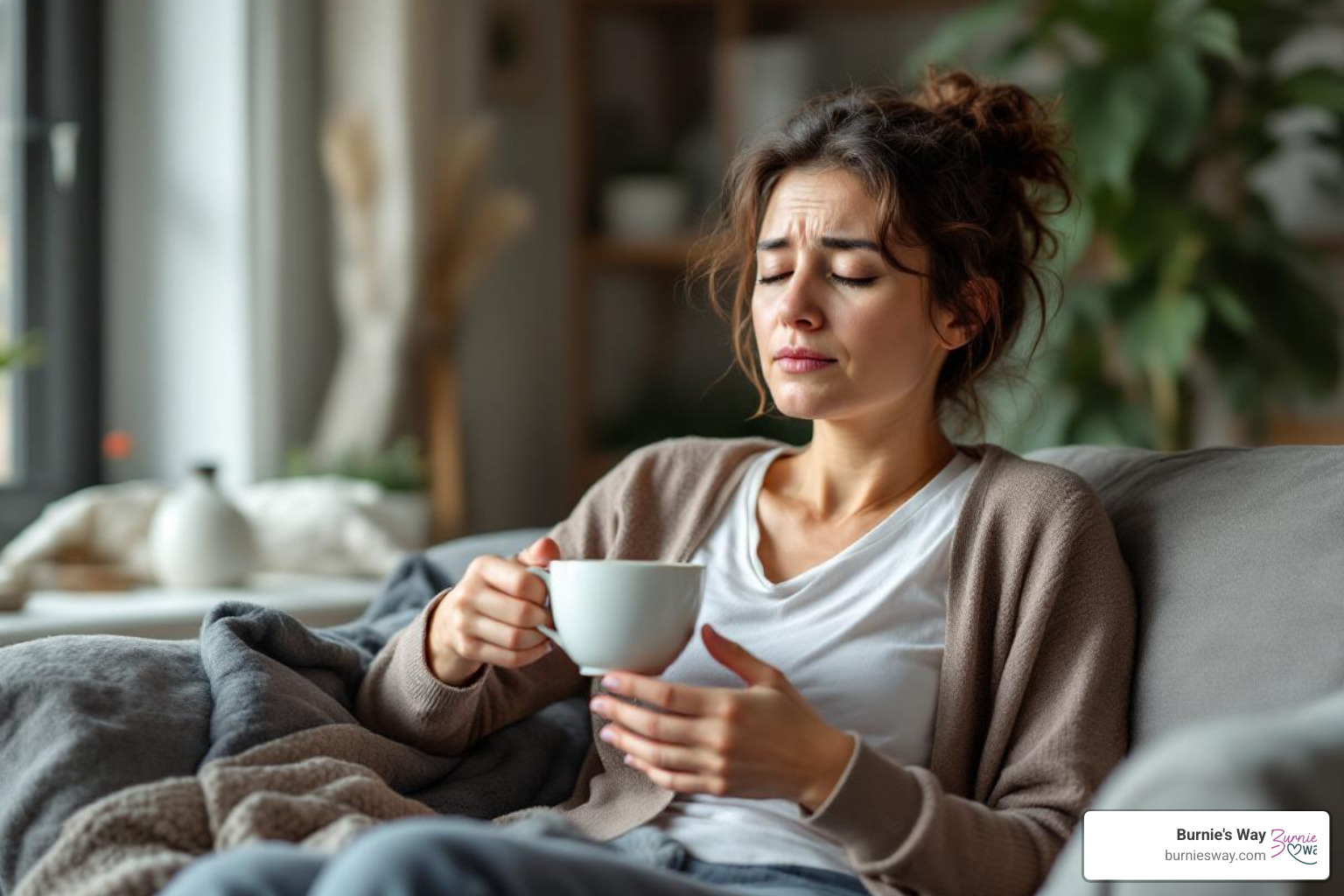 caregiver taking a break with tea - Long term respite caregiver taking a break with tea - Long term respite
