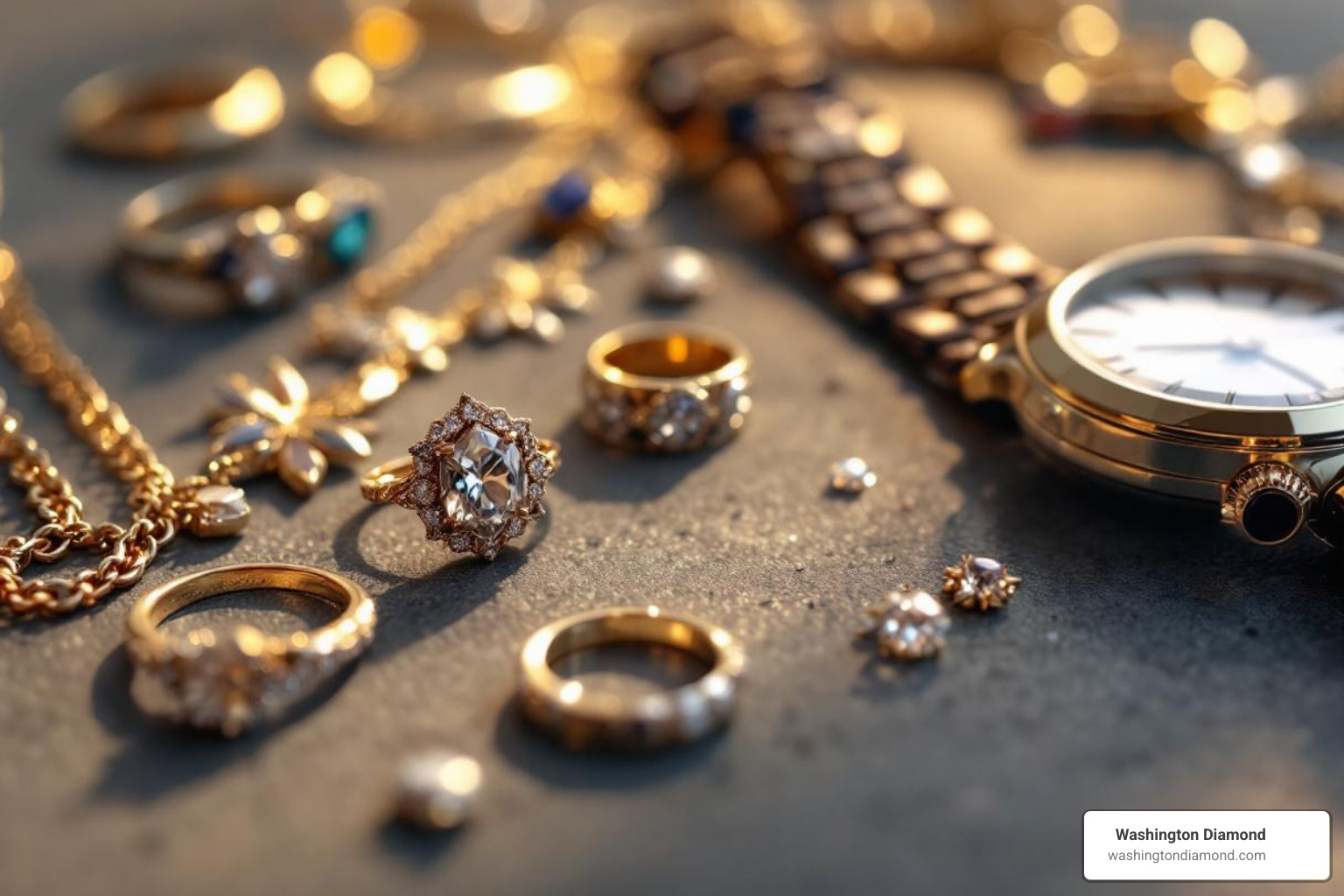 collection of heirloom jewelry including rings necklaces and a watch - independent jewelry appraiser collection of heirloom jewelry including rings necklaces and a watch - independent jewelry appraiser