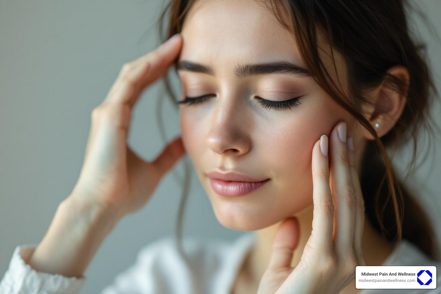 person experiencing migraine relief - migraine / headache + botox