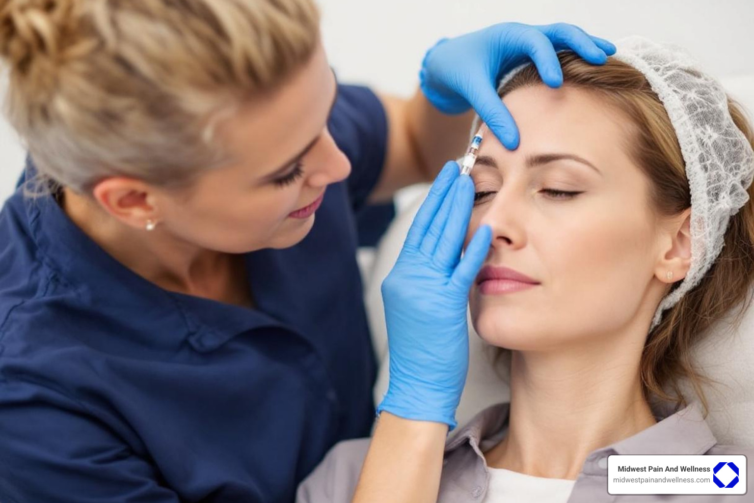 illustration of 31 injection sites for migraine Botox - migraine / headache + botox