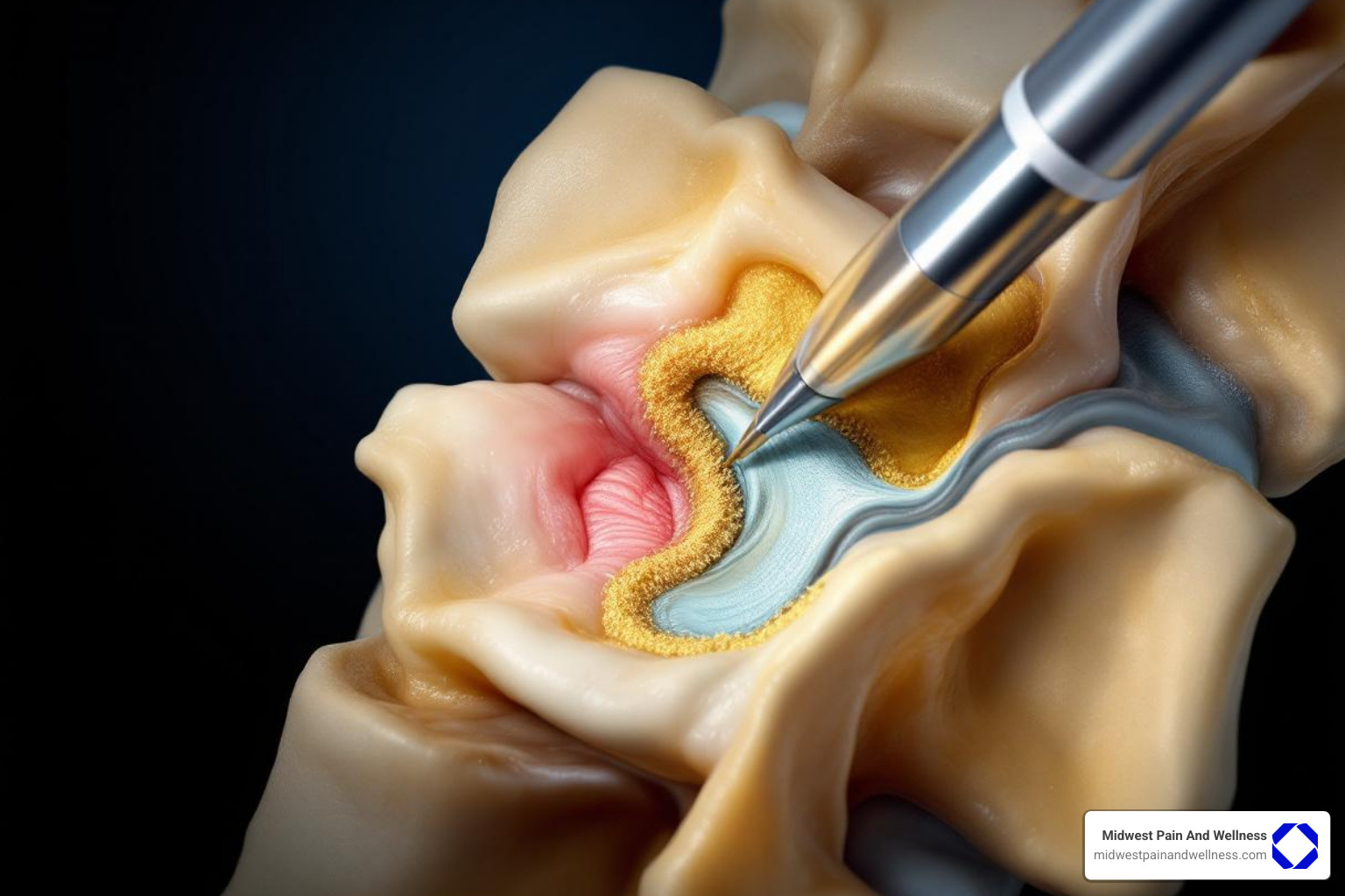 MILD procedure decompressing the spinal canal by removing a portion of the ligamentum flavum - mild procedure chicago ridge for lumbar stenosis
