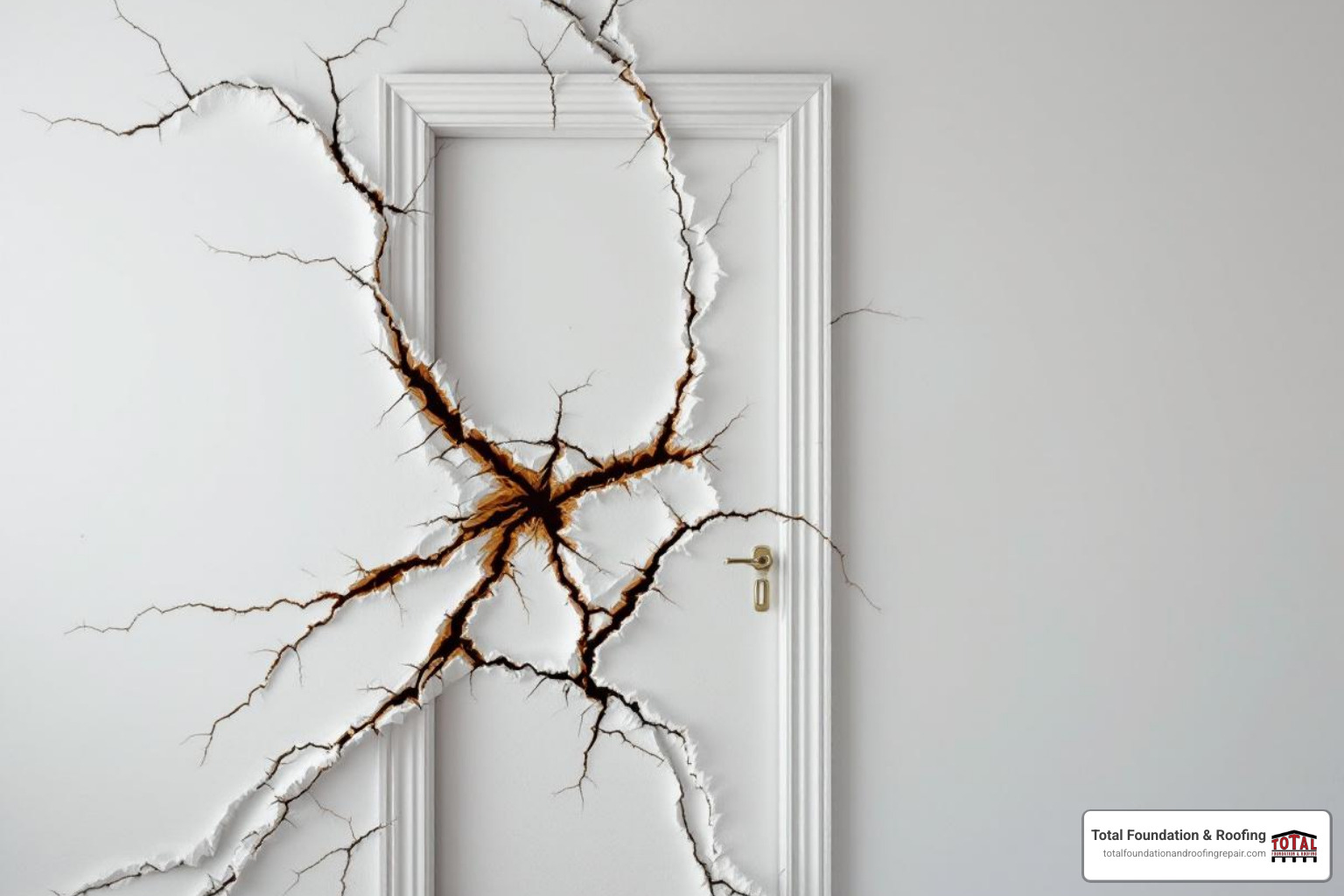 interior drywall cracks spreading from a door frame - foundation repair fredericksburg company
