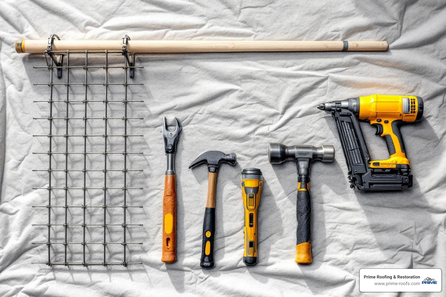 Essential tools for cedar shake installation laid out neatly - cedar shake installation
