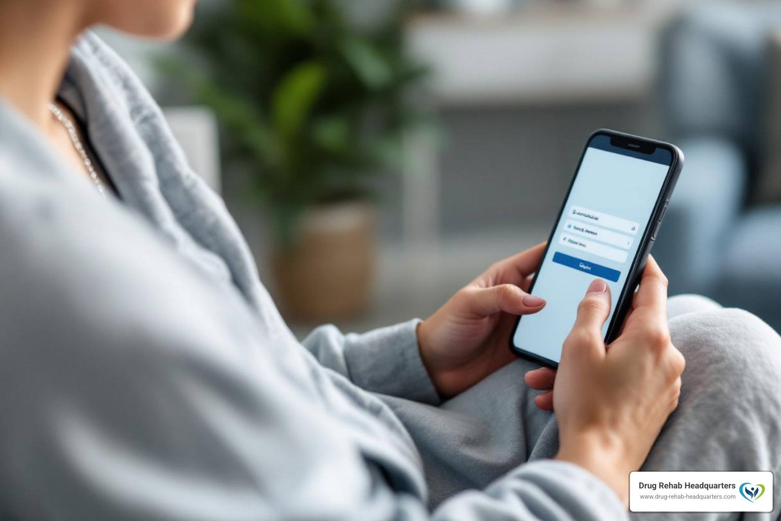 patient using a smartphone to schedule a lab appointment online - community medical center lab
