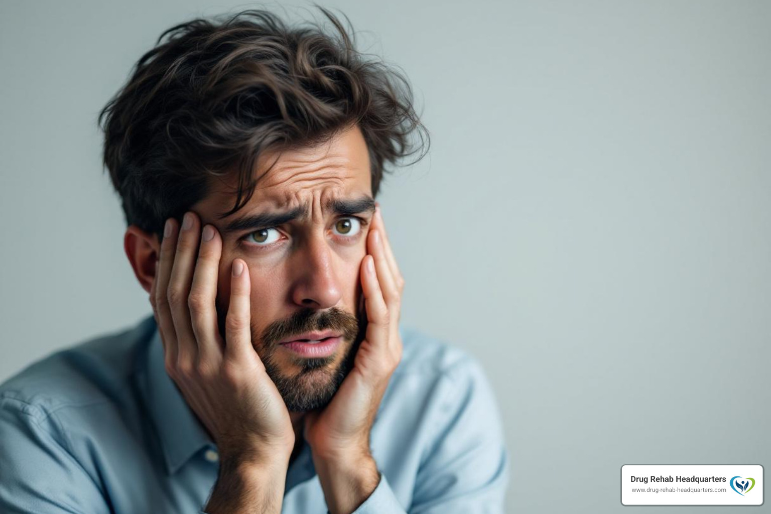 person looking stressed or concerned, reflecting on their situation - drug detox fort pierce