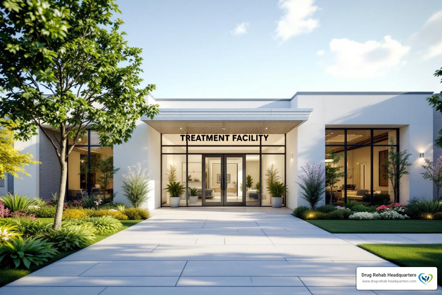 clean and professional treatment facility entrance - broward county detox centers