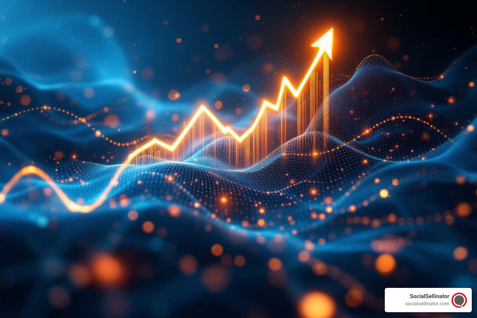 Graph showing a sharp increase in leads over time, illustrating successful lead generation campaigns. - thrive lead generation