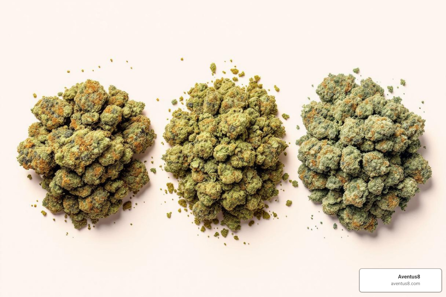 Image showcasing three different strains of Delta 8 flower labeled Indica, Sativa, and Hybrid, available in Hollywood, FL. - buy delta 8 thc flower online