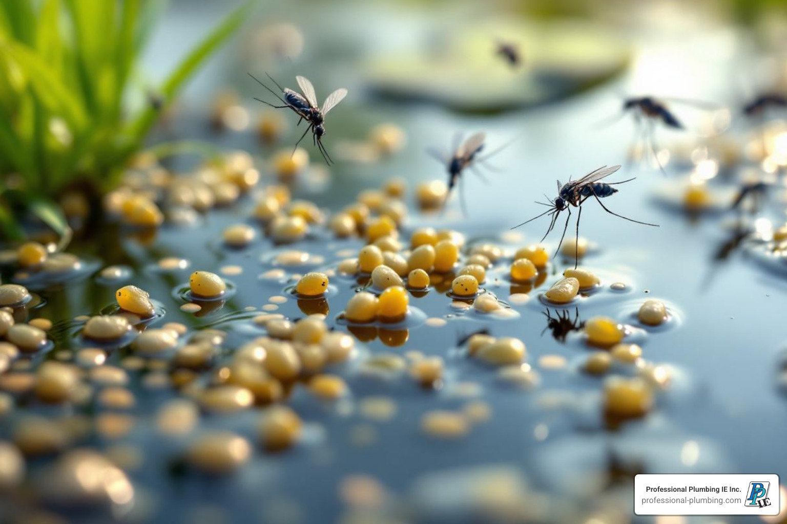 mosquitoes breeding in standing water - wet spot in yard mosquitoes breeding in standing water - wet spot in yard