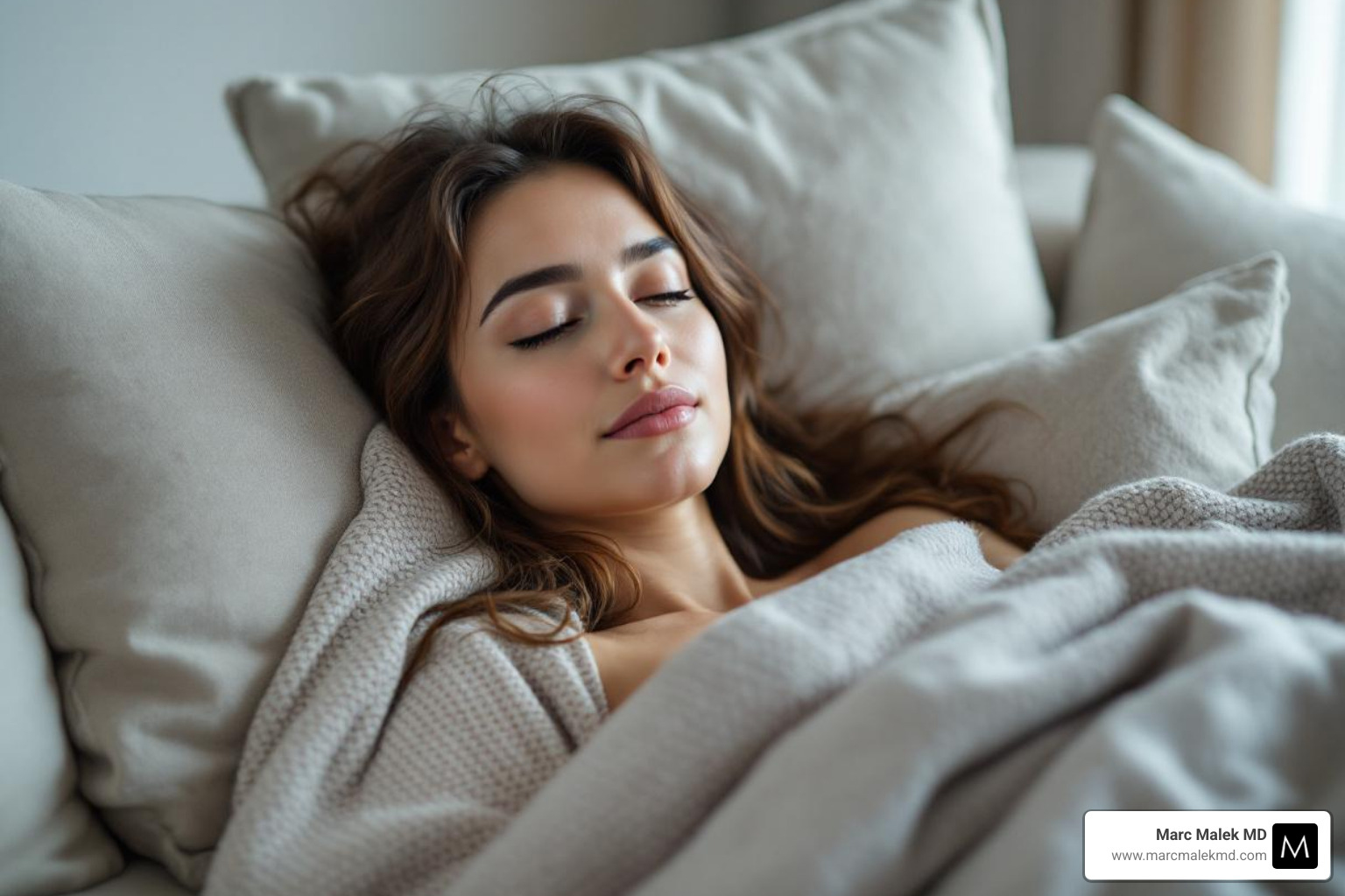 a woman relaxing at home in a comfortable recovery setup - breast augmentation with fat transfer recovery a woman relaxing at home in a comfortable recovery setup - breast augmentation with fat transfer recovery