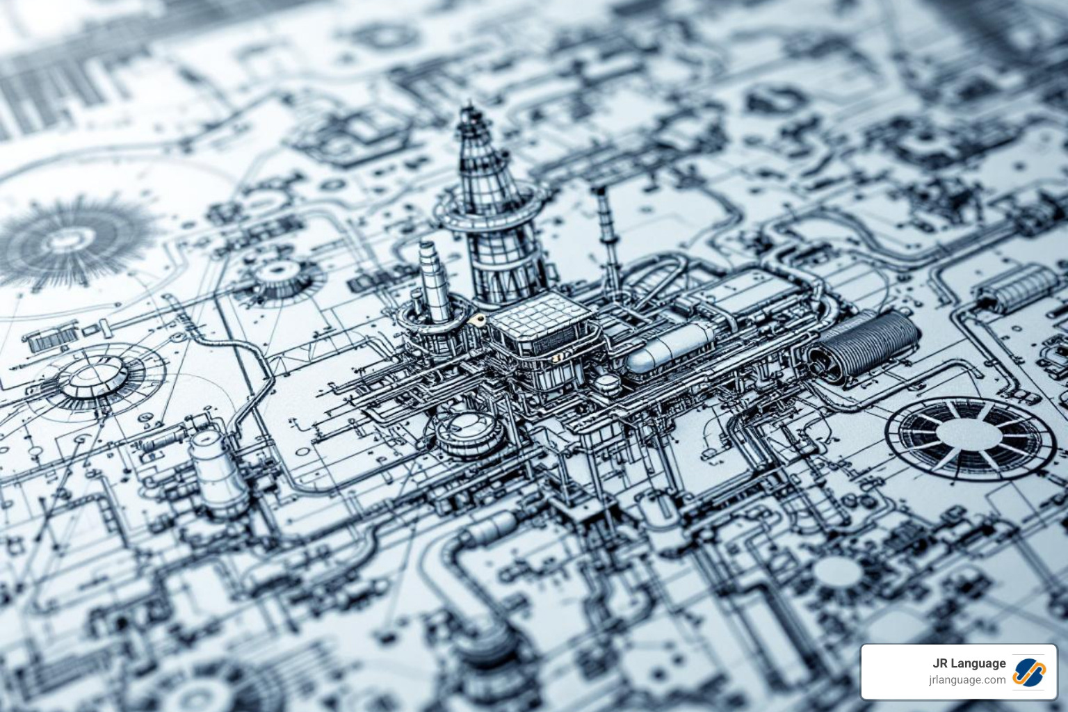 complex engineering schematics for an oil rig - oil and gas translation complex engineering schematics for an oil rig - oil and gas translation