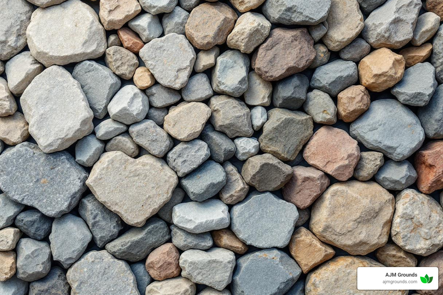 Variety of natural stone types - custom stone retaining wall Variety of natural stone types - custom stone retaining wall