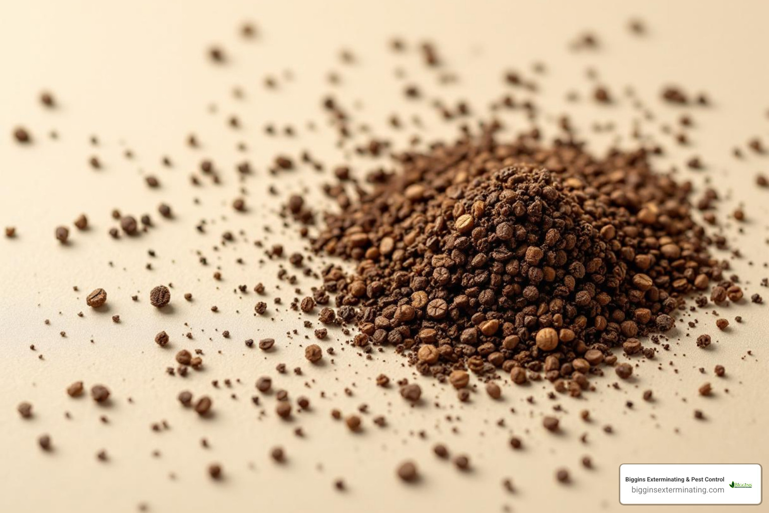 Image of cockroach droppings that look like coffee grounds or black pepper - Professional roach control Image of cockroach droppings that look like coffee grounds or black pepper - Professional roach control