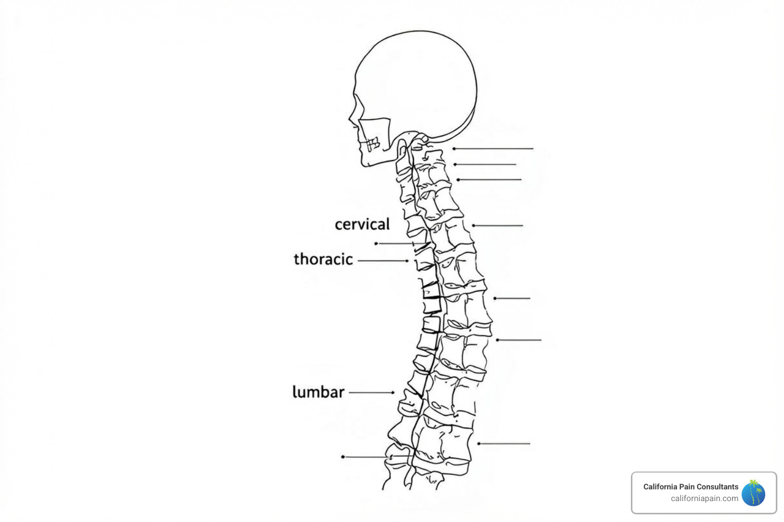 different parts of the spine (lumbar, thoracic, cervical) - back injury treatment