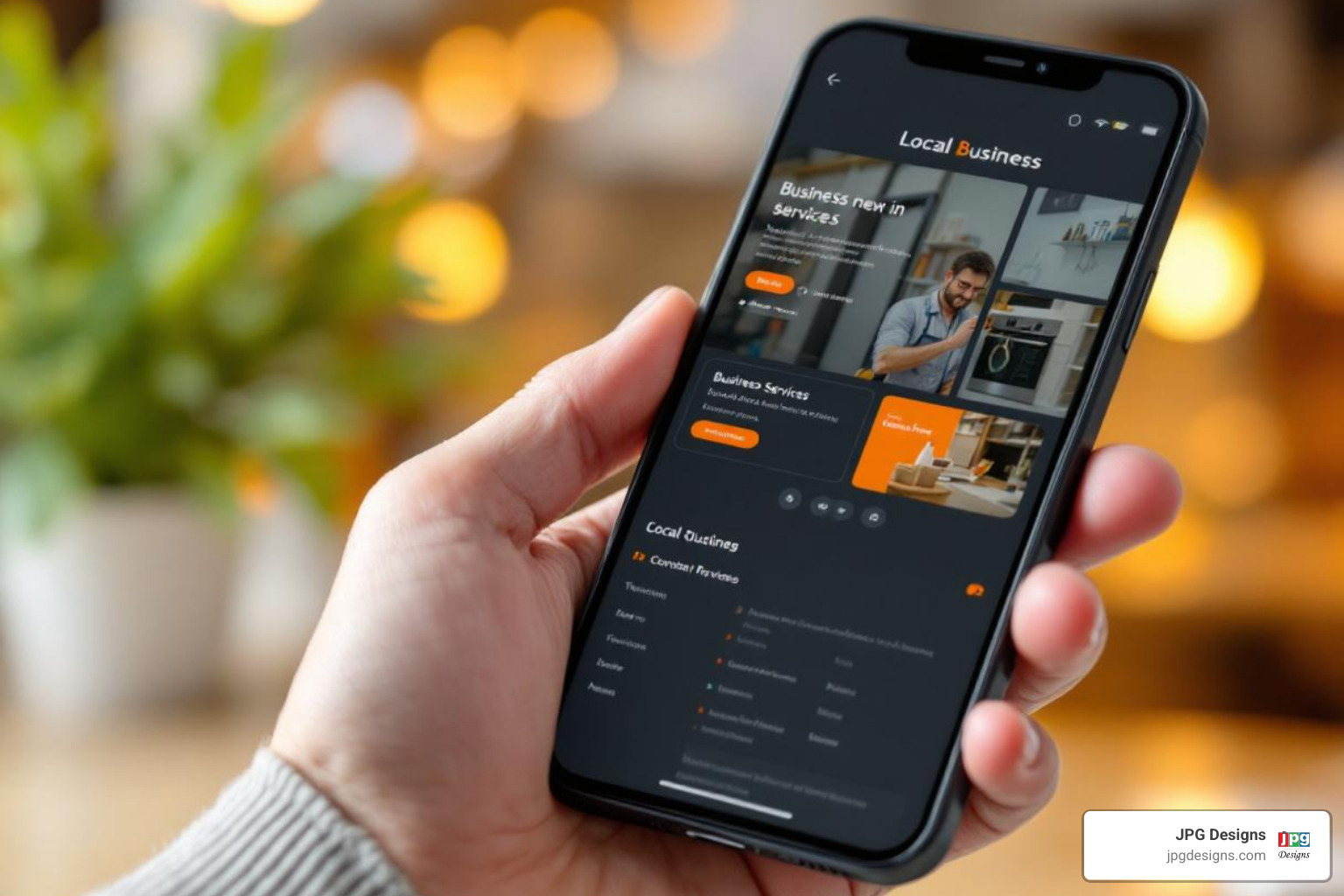 mobile phone displaying a well-optimized local business website - How to rank locally?