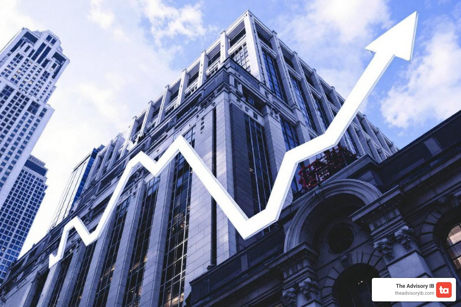 infographic showing the flow of capital from investors through an investment bank company to businesses seeking funding, with arrows indicating advisory services, due diligence, valuation, and deal execution stages - investment bank company