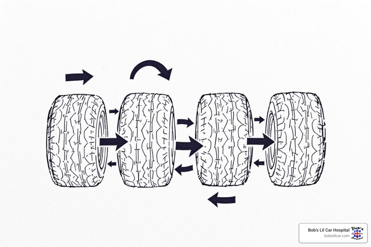 common tire rotation patterns - oil and tire rotation