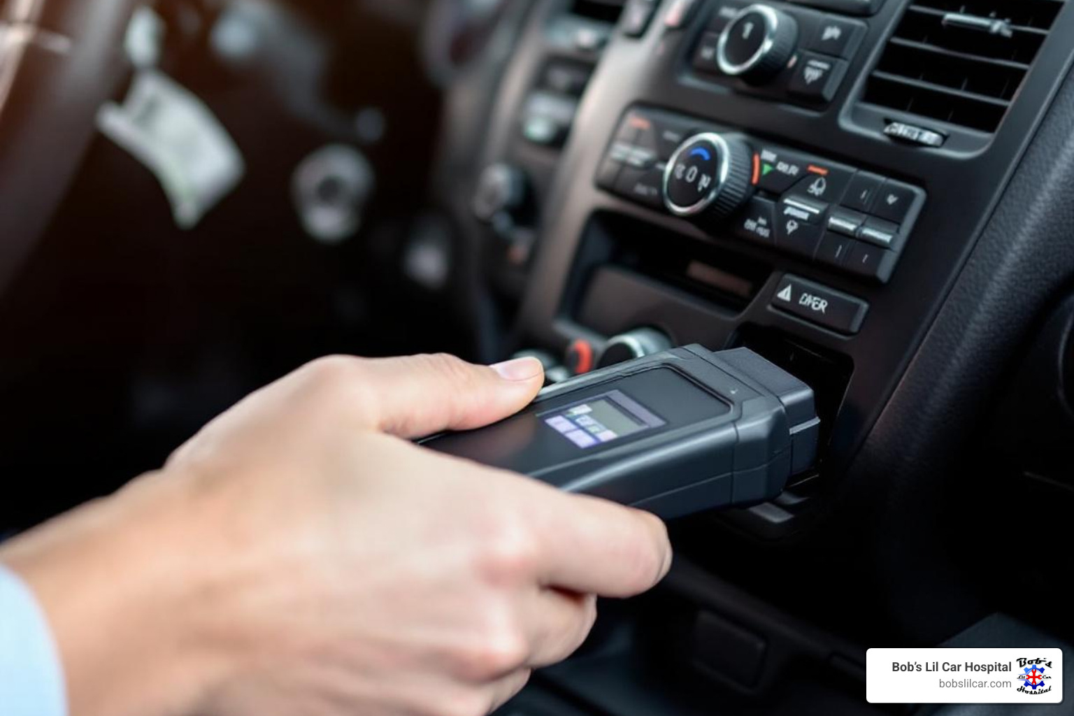 OBD-II scanner being plugged into a car's port - honda accord check engine light reset