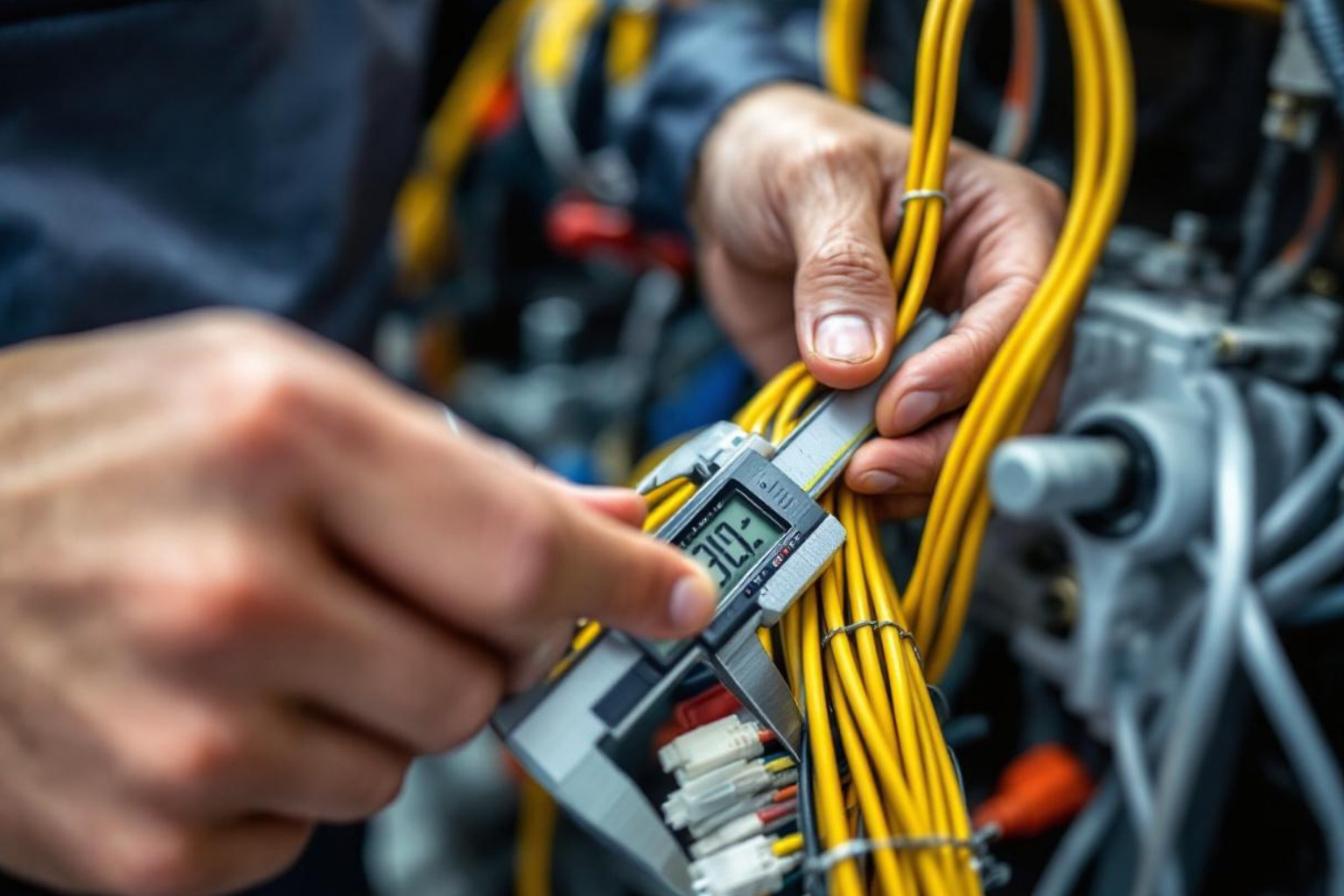 how to measure a cable bundle's diameter with calipers - how to install spiral wrap