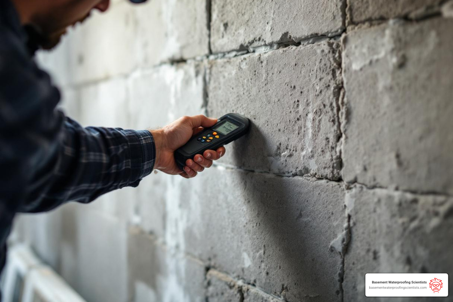 professional using a moisture meter on a basement wall - how can you check for mold in your house professional using a moisture meter on a basement wall - how can you check for mold in your house