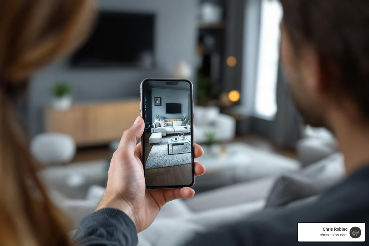 customer using an AR app to visualize furniture in their home - retail tech trends