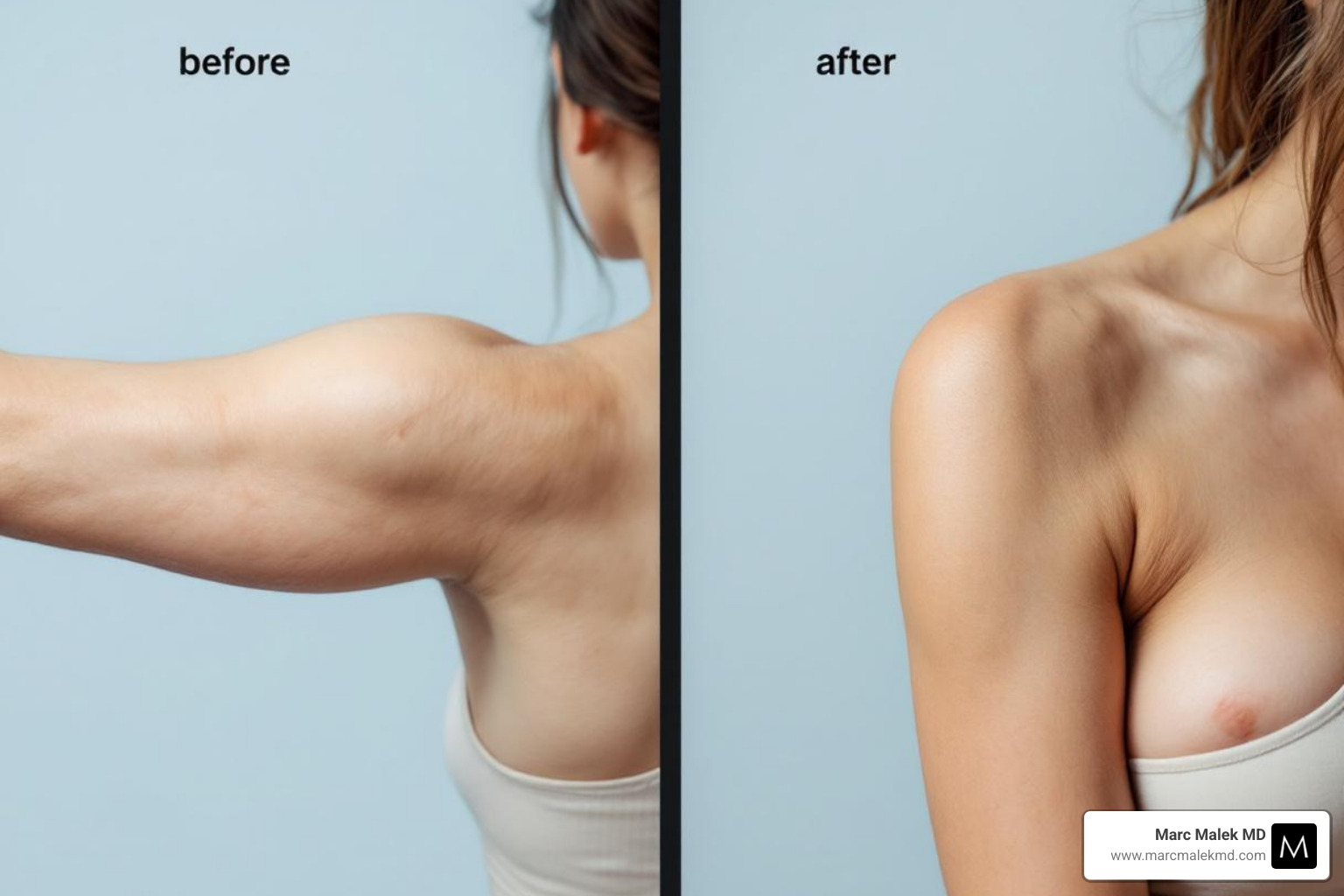 high-quality before-and-after photo for an arm lift - best brachioplasty surgeon high-quality before-and-after photo for an arm lift - best brachioplasty surgeon