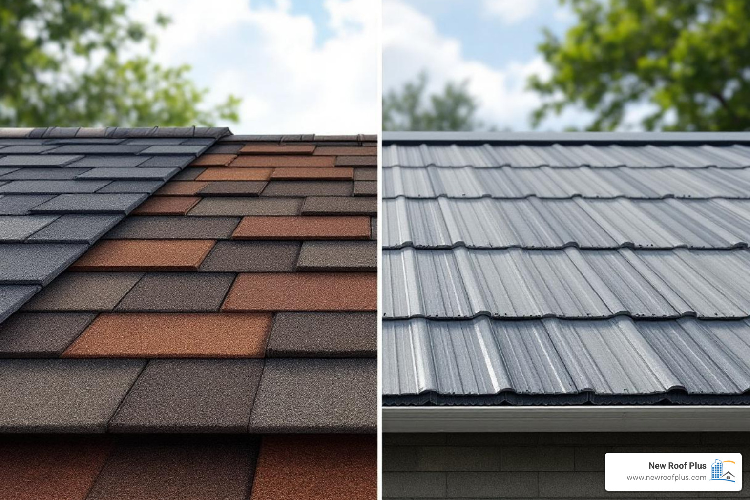 different roofing materials like impact-resistant shingles and standing seam metal - Castle Pines roofing