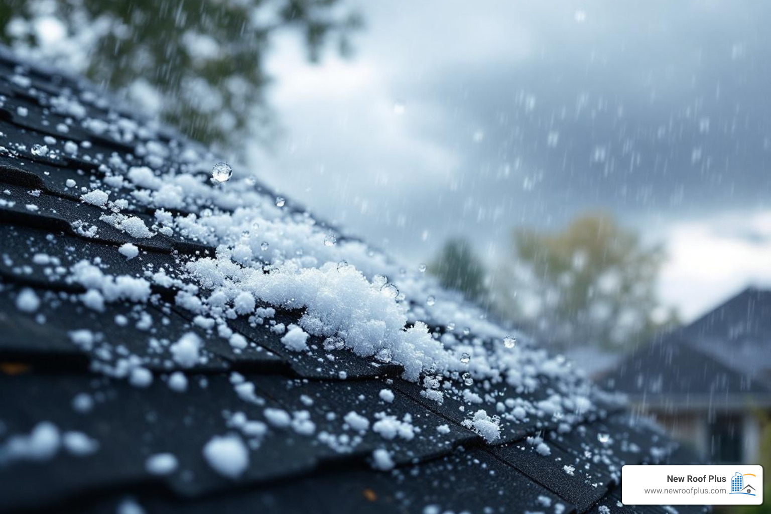 Hail storm on a roof - fort collins roof repair Hail storm on a roof - fort collins roof repair