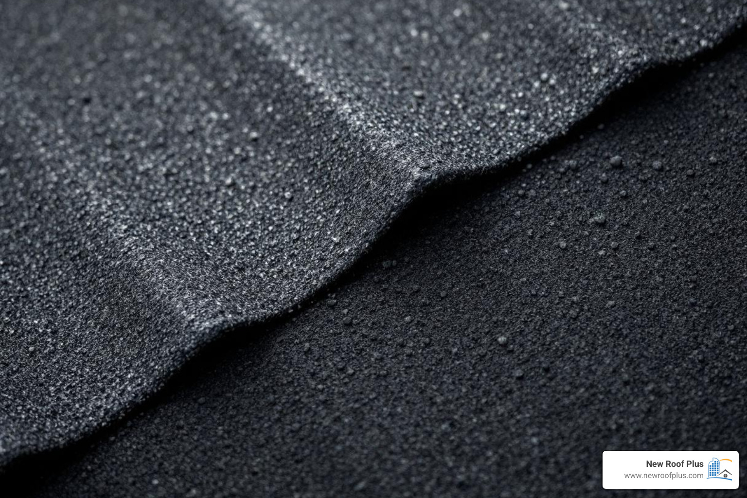 close-up of a creased shingle with granule loss - denver wind damage roof repair