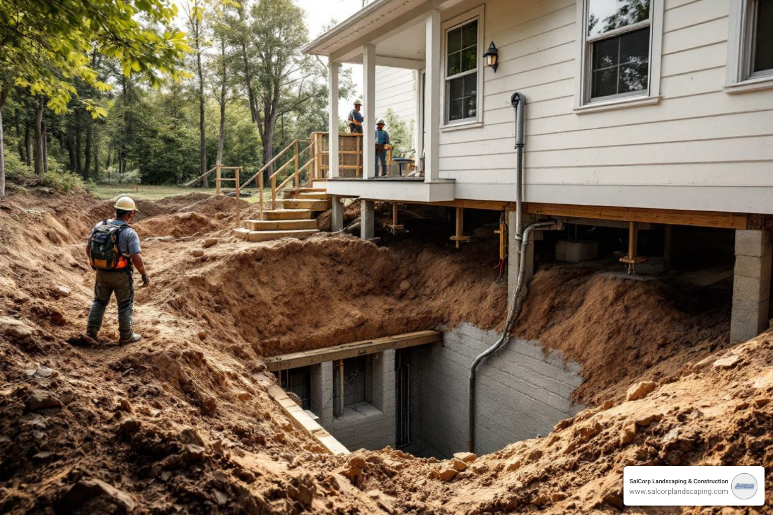 excavator digging basement under existing home - basement dig out cost excavator digging basement under existing home - basement dig out cost