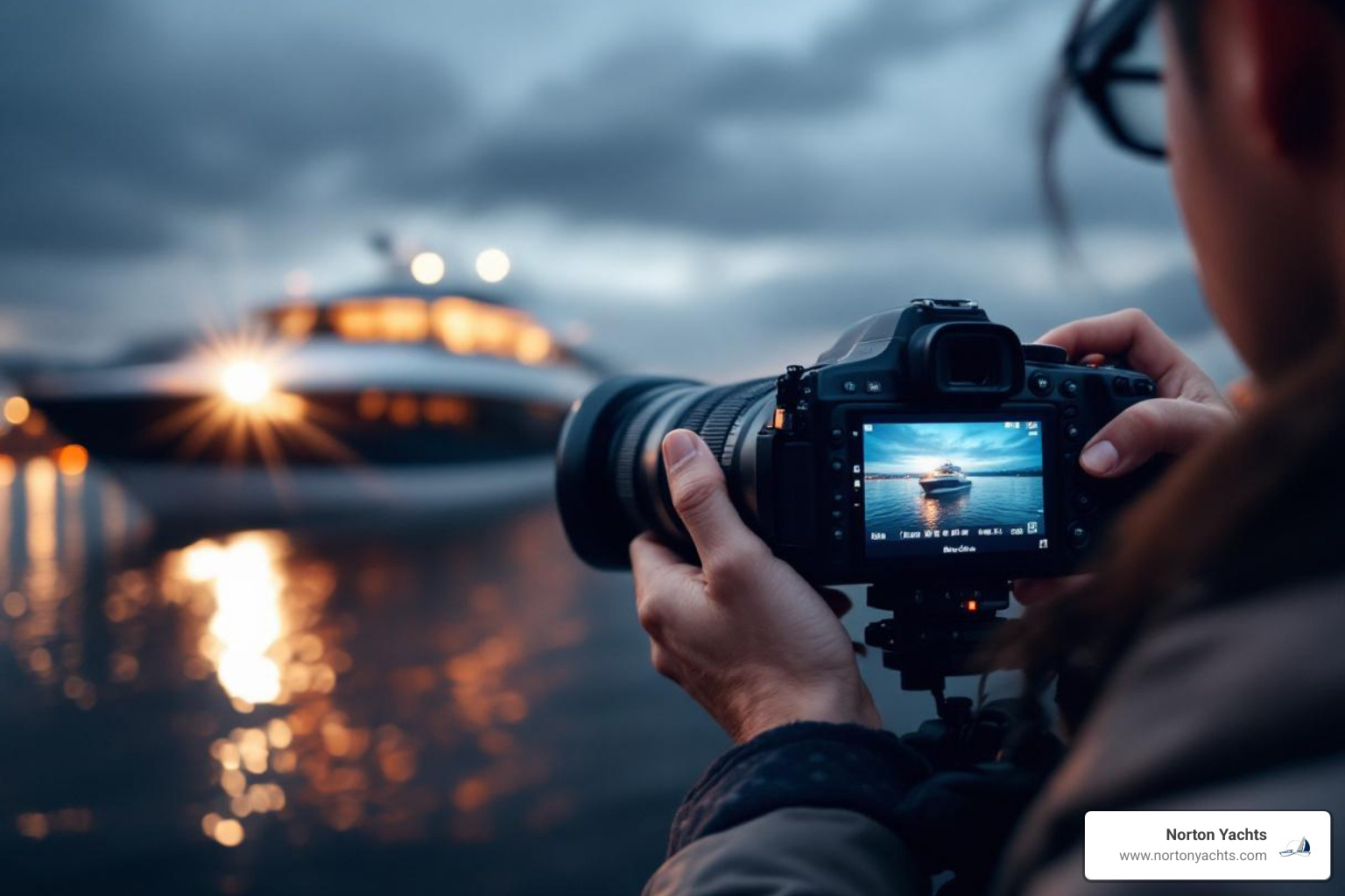 person taking high-quality photos of their boat on the water - boat selling guide