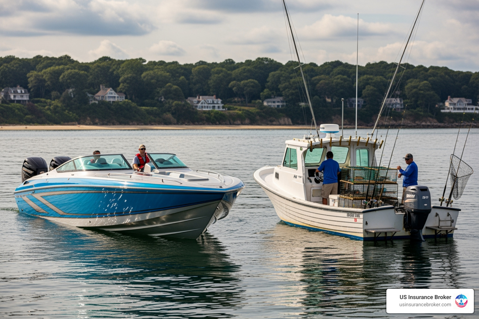 high-performance speedboat and a small fishing boat side-by-side - boat insurance rates high-performance speedboat and a small fishing boat side-by-side - boat insurance rates