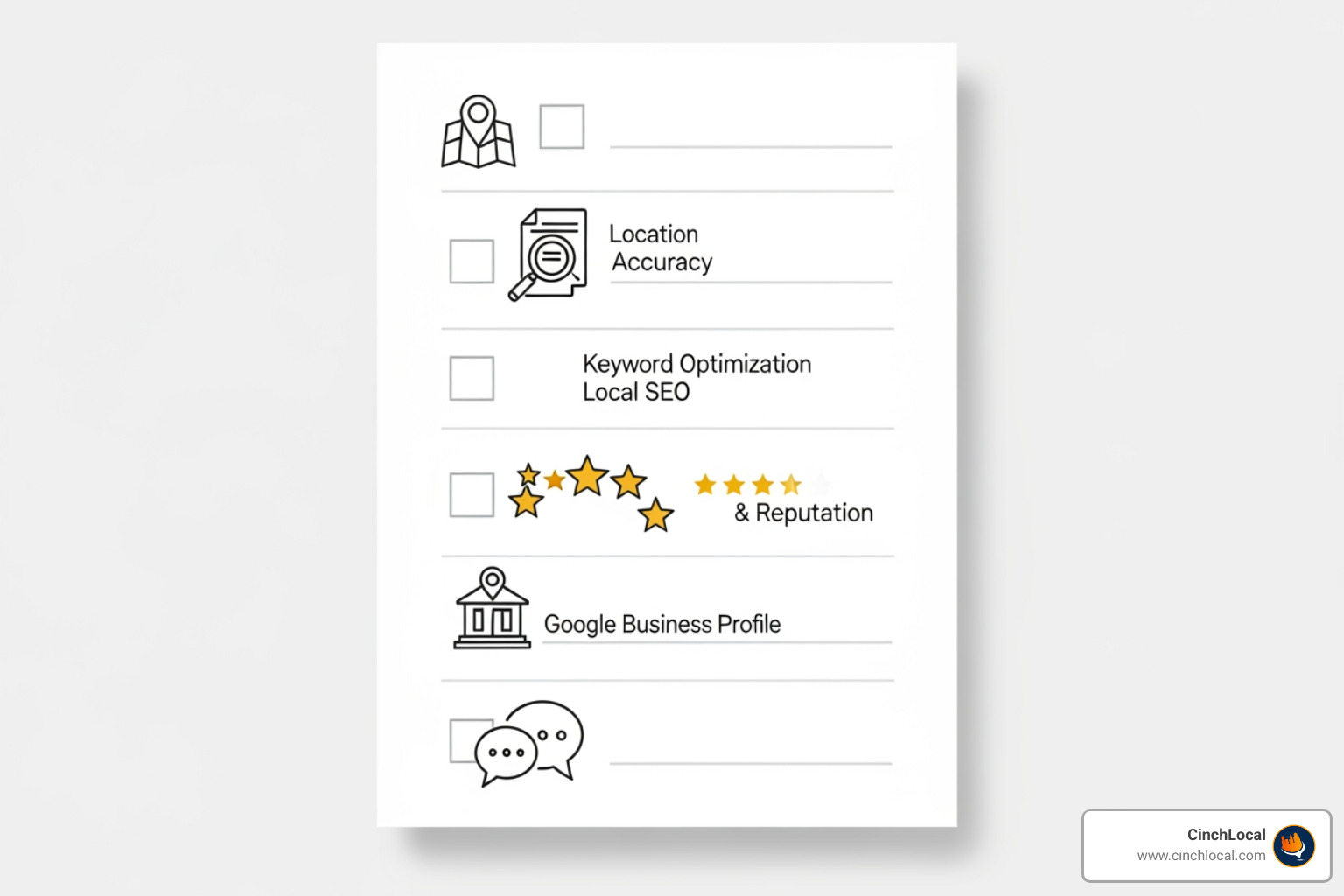 Checklist with the 5 steps for ranking in the Google Maps 3-Pack - google maps 3 pack
