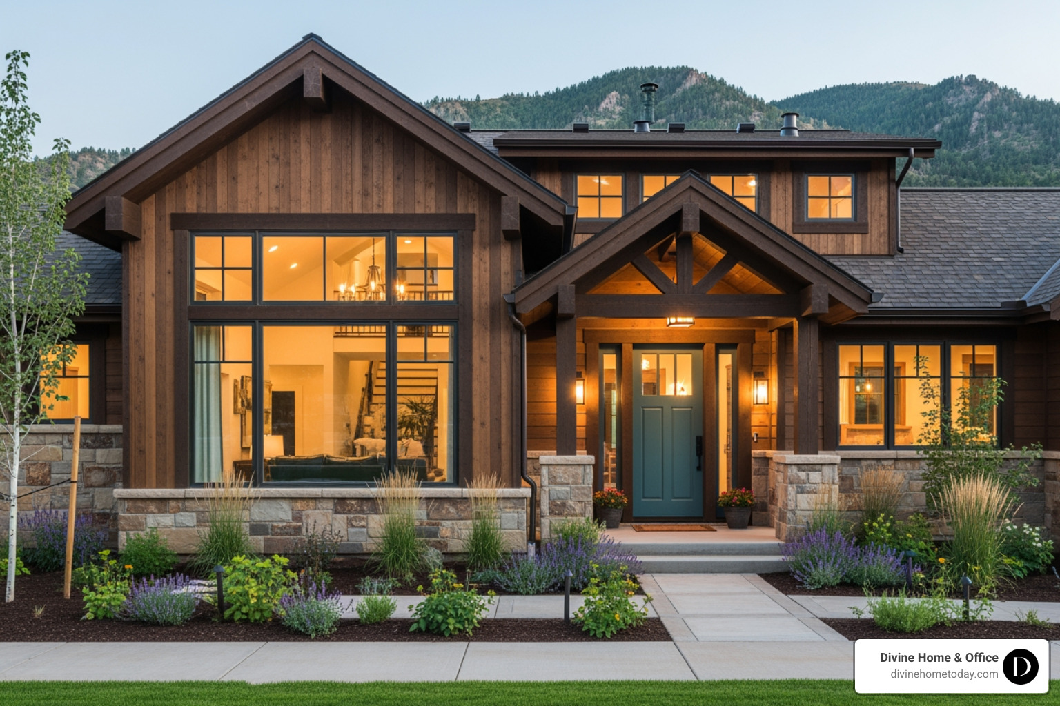 Luxury Colorado mountain home exterior with stunning curb appeal, featuring a freshly painted statement door, new landscaping with native plants, and a clean inviting walkway, set against a backdrop of the Denver foothills. - checklist for selling a house by owner Luxury Colorado mountain home exterior with stunning curb appeal, featuring a freshly painted statement door, new landscaping with native plants, and a clean inviting walkway, set against a backdrop of the Denver foothills. - checklist for selling a house by owner
