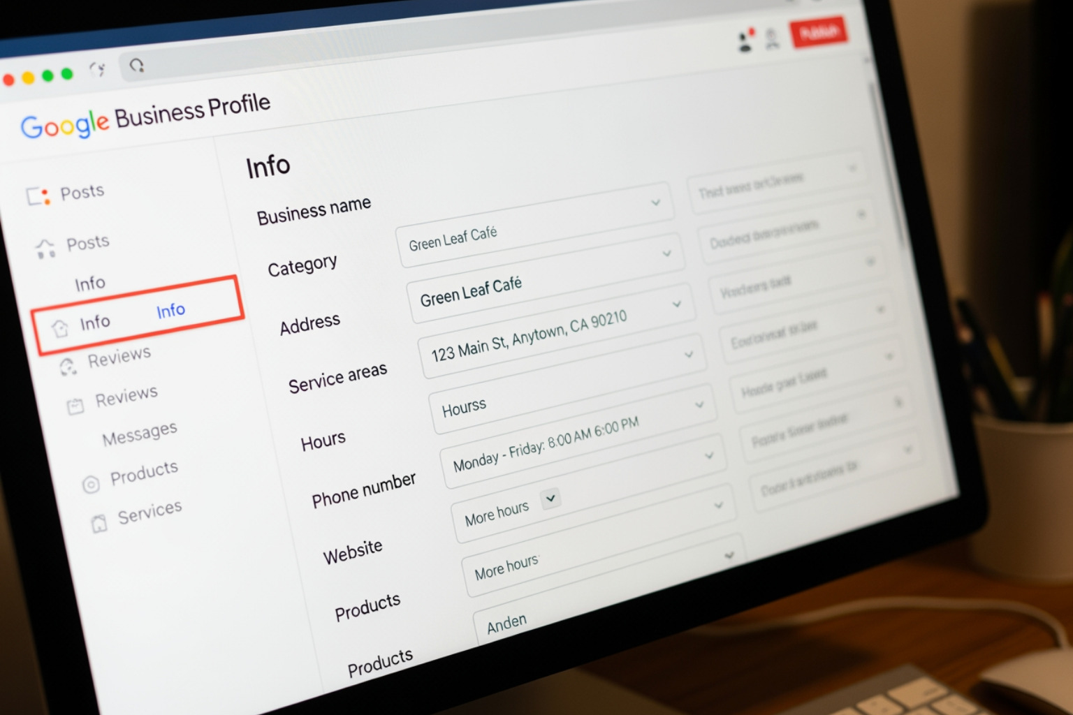 Google Business Profile Edit Profile dashboard - Google Business optimization