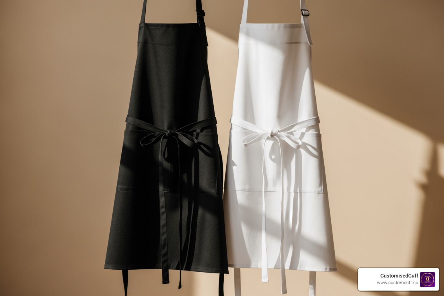 classic black and white "Mr." and "Mrs." apron set - bride and groom apron